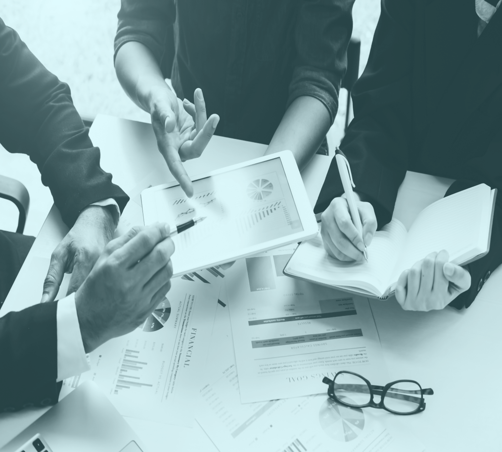 Consultant presenting data and solutions to a group of business professionals in a modern office setting. The environment is collaborative and focused. Visible text: Consultancy Services. The tone is professional and supportive.